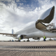 A350 first wing despatch at Broughton. Pictured: wing being transported into Beluga
